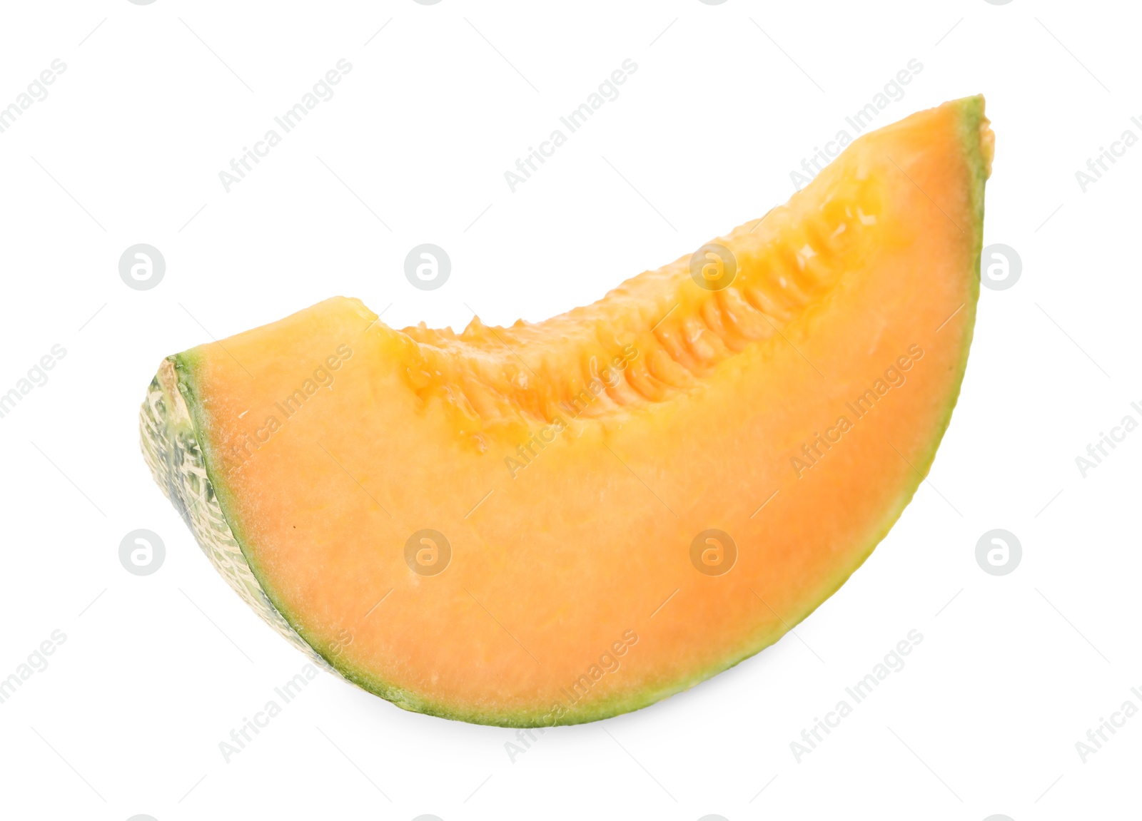 Photo of Piece of Cantaloupe melon isolated on white