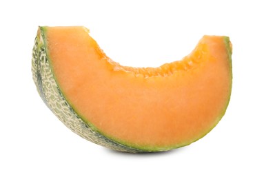 Photo of Piece of Cantaloupe melon isolated on white