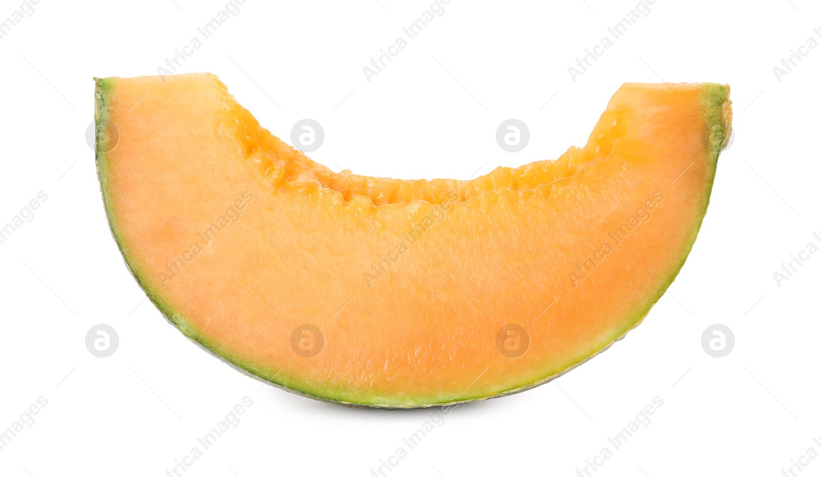 Photo of Piece of Cantaloupe melon isolated on white