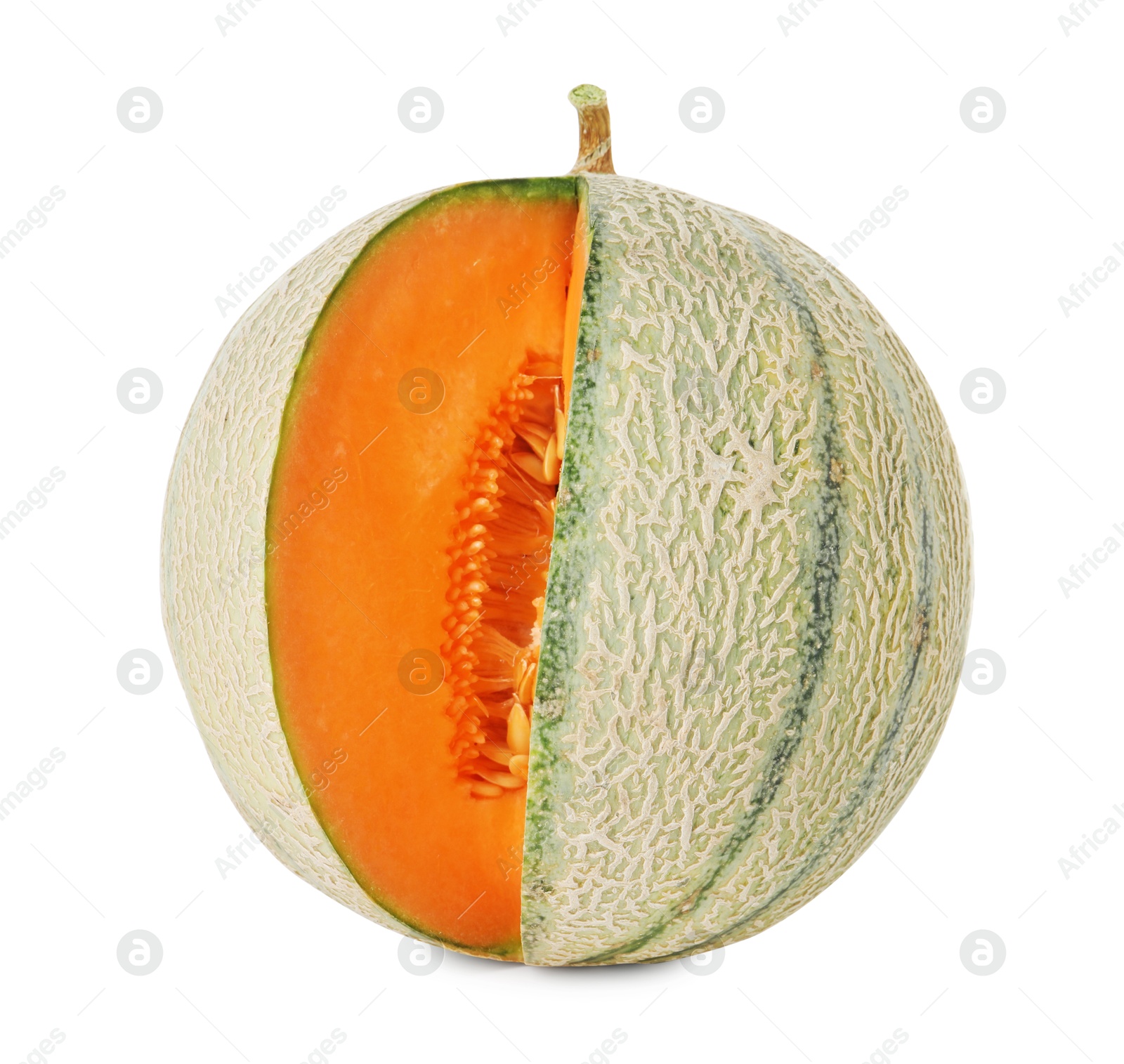 Photo of Fresh ripe Cantaloupe melon isolated on white