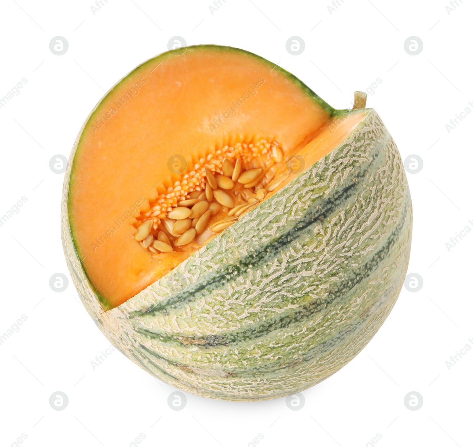 Photo of Fresh ripe Cantaloupe melon isolated on white