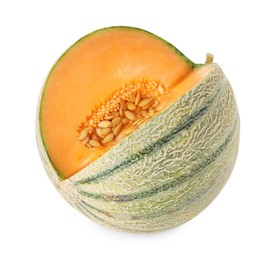 Fresh ripe Cantaloupe melon isolated on white