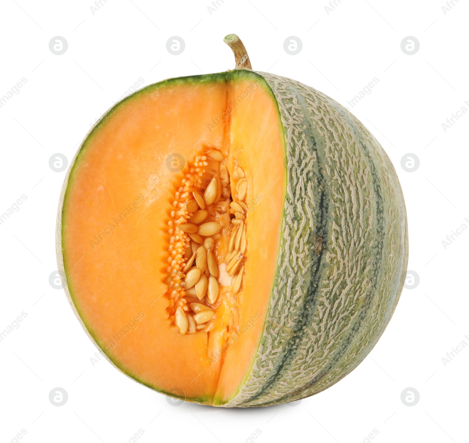 Photo of Fresh ripe Cantaloupe melon isolated on white