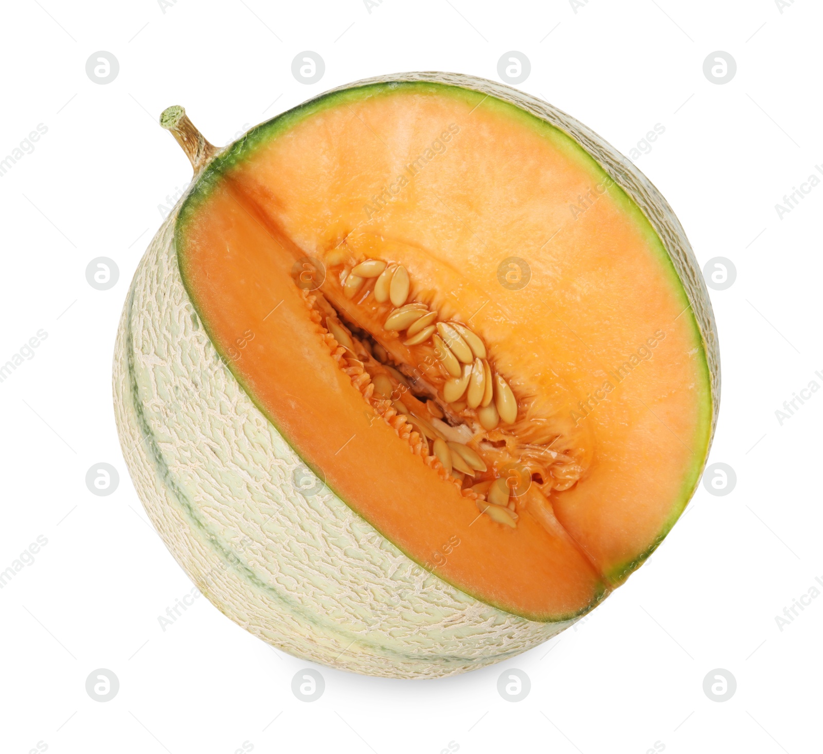 Photo of Fresh ripe Cantaloupe melon isolated on white