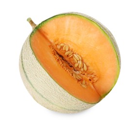 Photo of Fresh ripe Cantaloupe melon isolated on white