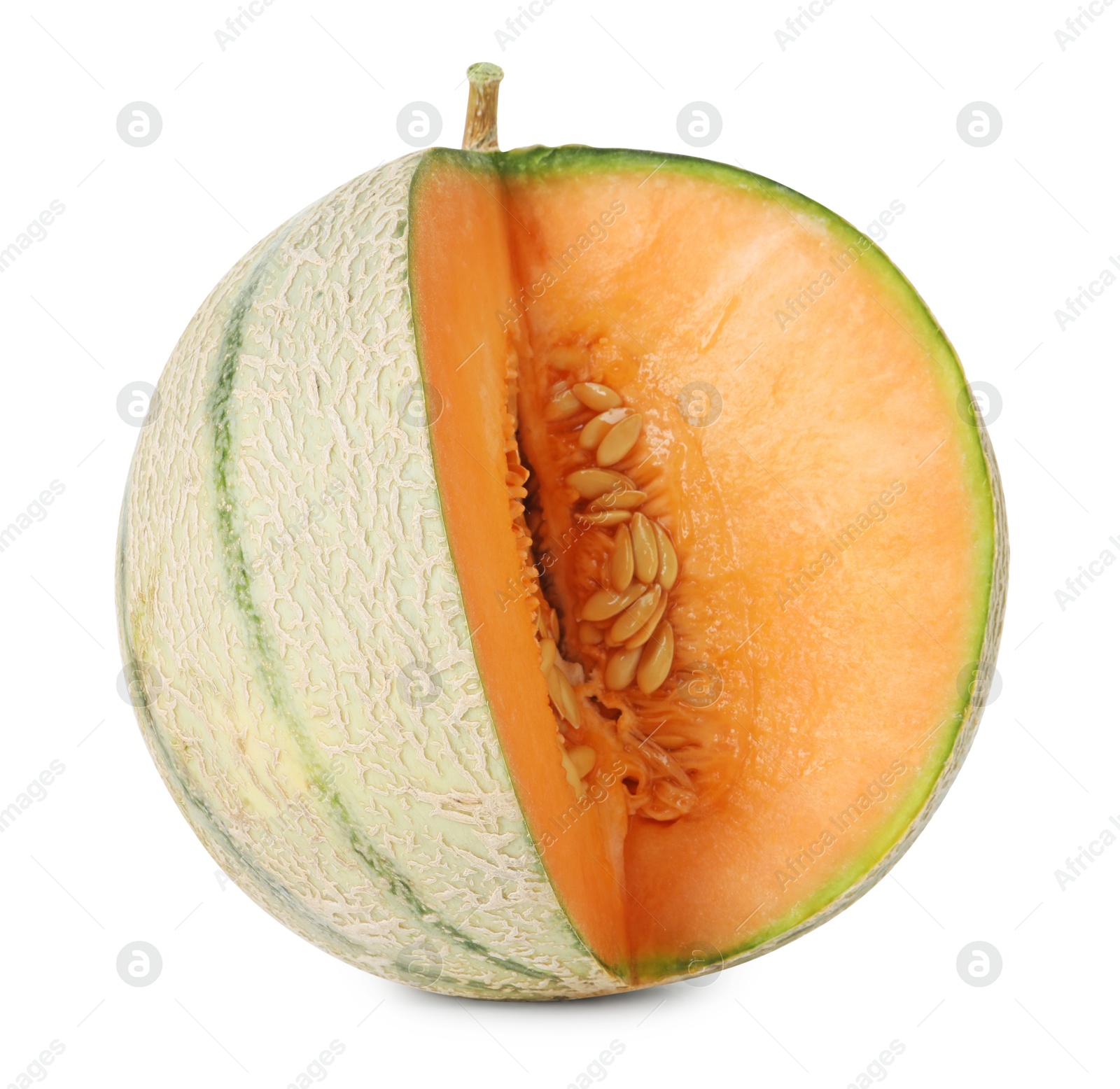 Photo of Fresh ripe Cantaloupe melon isolated on white