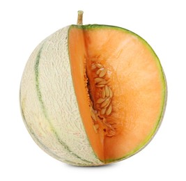 Photo of Fresh ripe Cantaloupe melon isolated on white