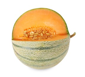 Fresh ripe Cantaloupe melon isolated on white