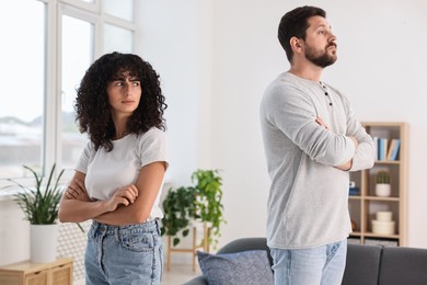 Couple having quarrel at home. Relationship problems