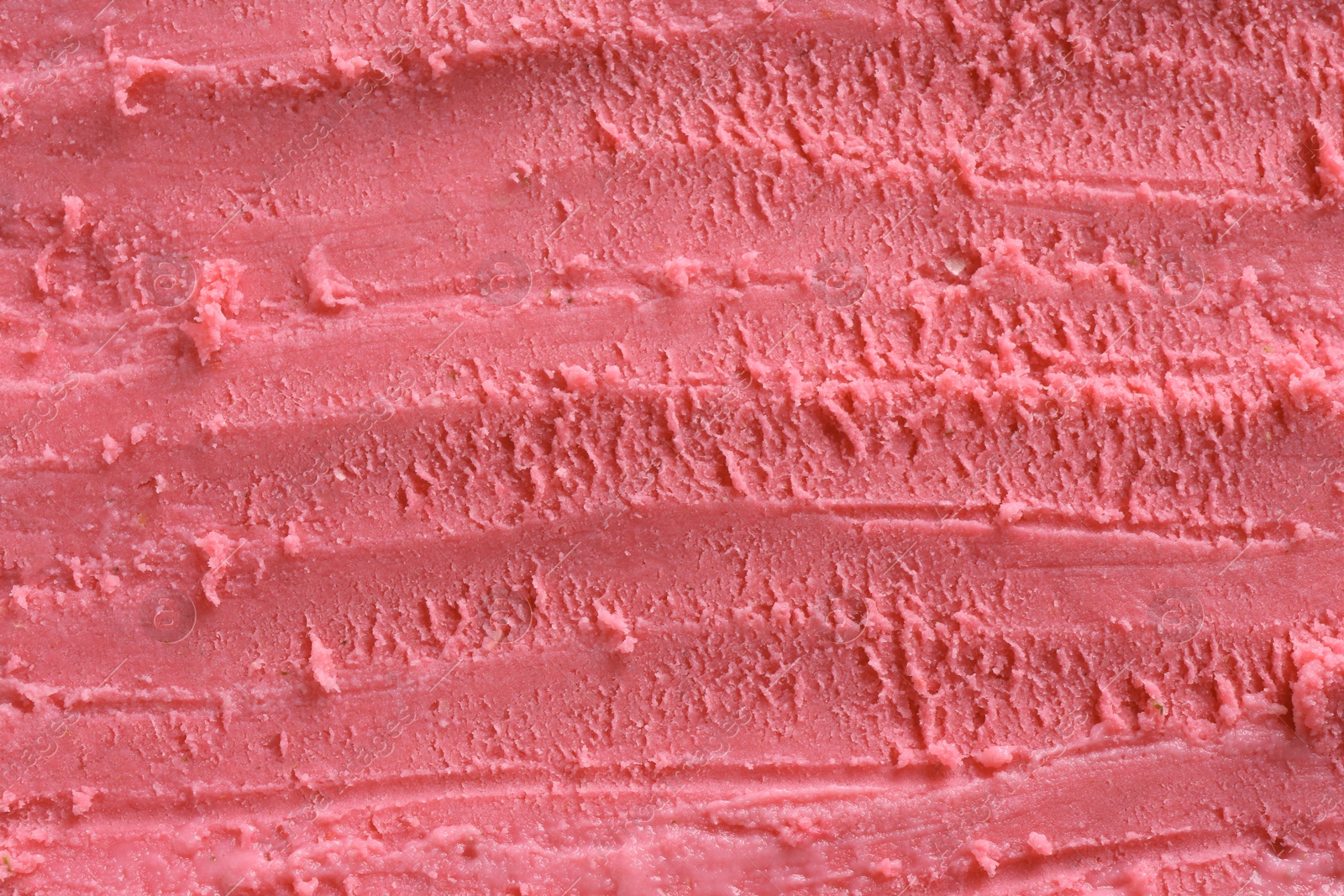 Photo of Delicious watermelon sorbet as background, top view