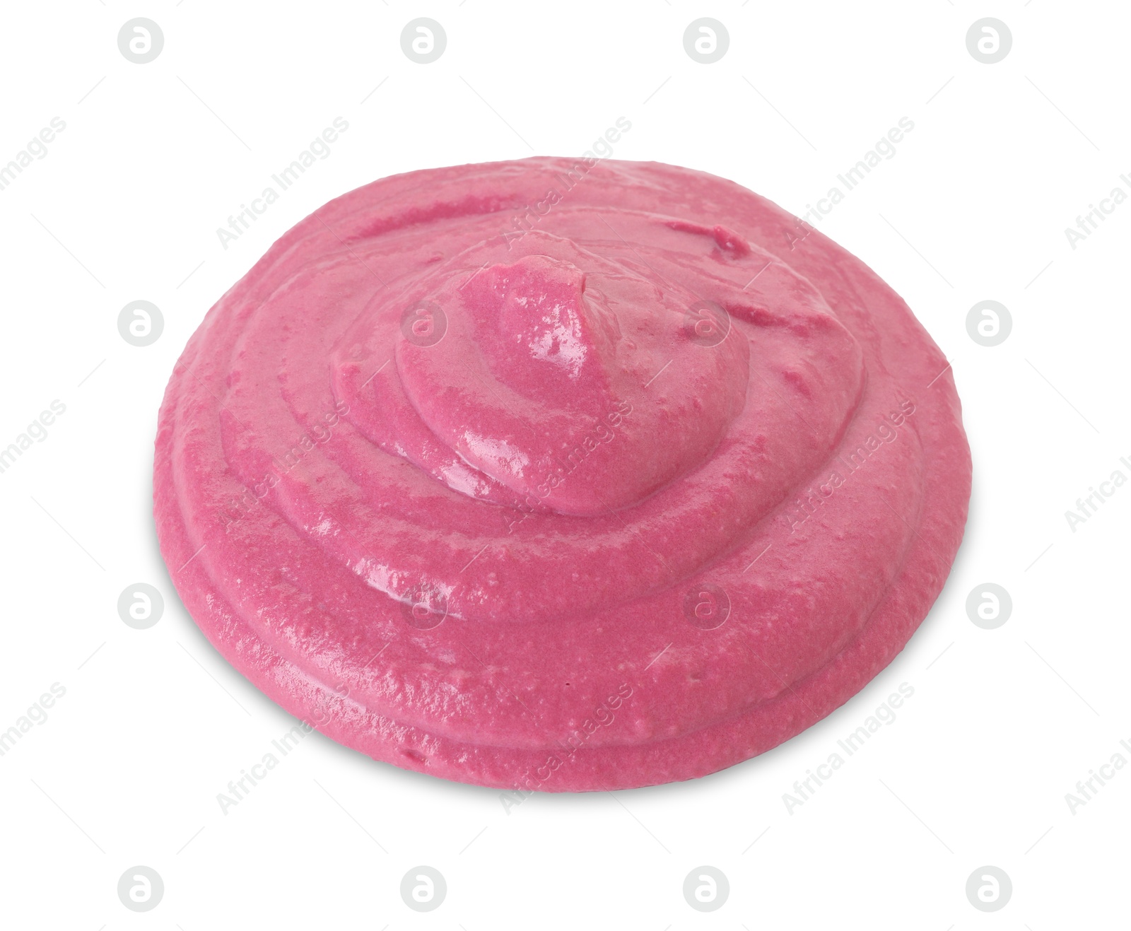 Photo of Sample of tasty beetroot hummus isolated on white