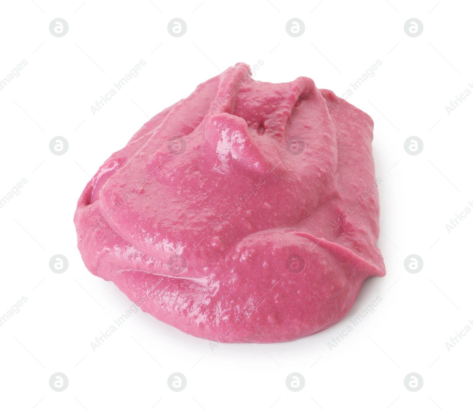 Photo of Sample of tasty beetroot hummus isolated on white