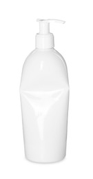 Empty bottle of shampoo isolated on white. Personal care product