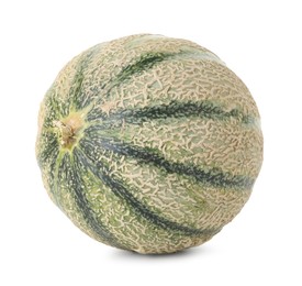 Photo of One whole Cantaloupe melon isolated on white