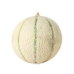 Photo of One whole Cantaloupe melon isolated on white