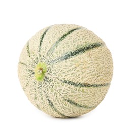 Photo of One whole Cantaloupe melon isolated on white