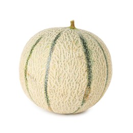 Photo of One whole Cantaloupe melon isolated on white