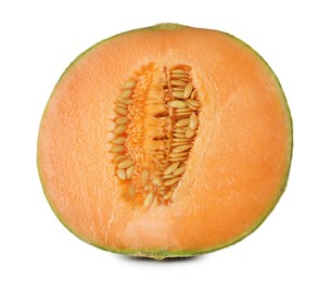 Half of fresh Cantaloupe melon isolated on white