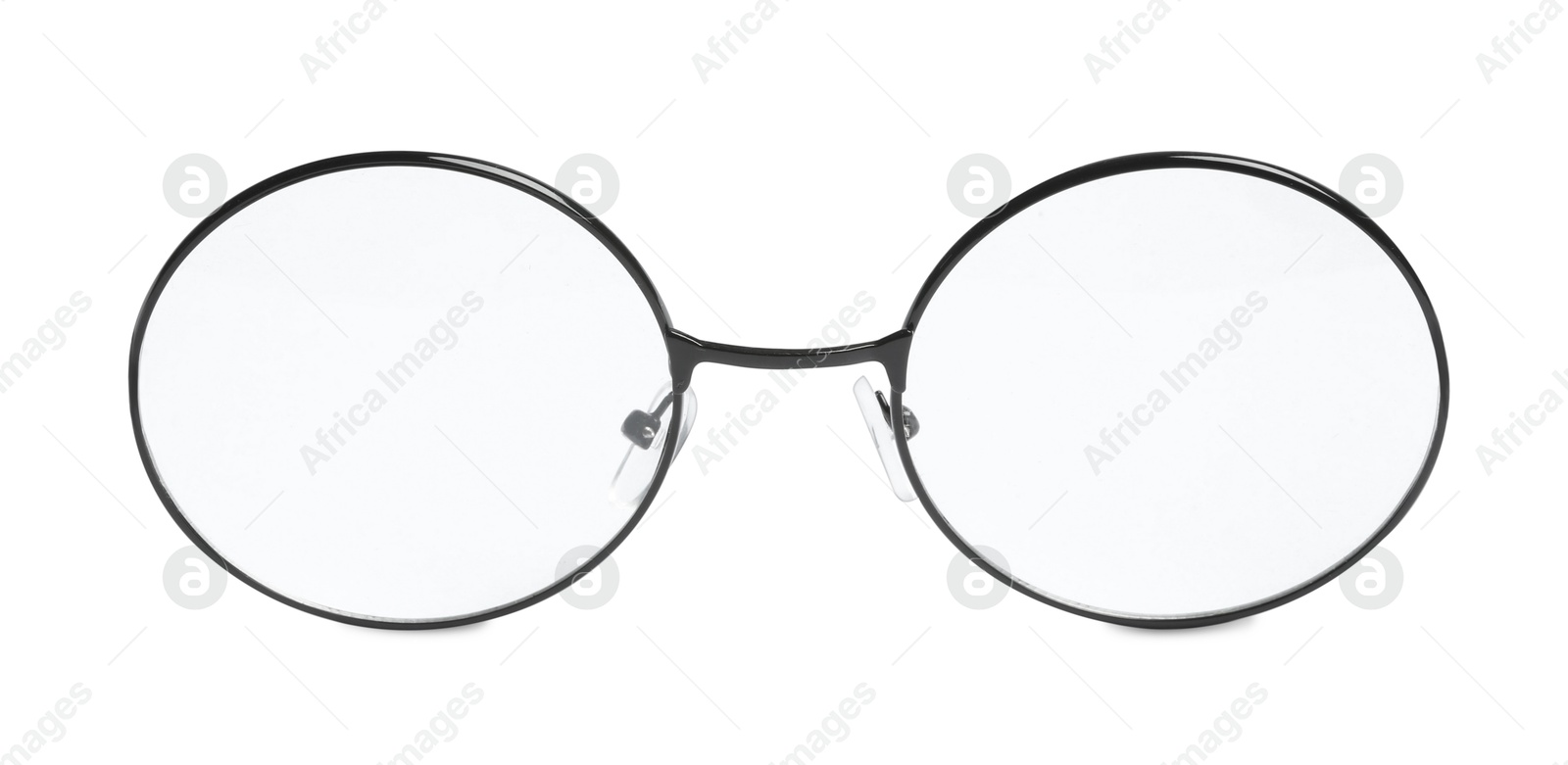 Image of Glasses with black frame isolated on white