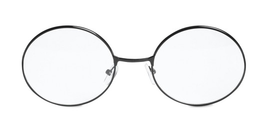 Image of Glasses with black frame isolated on white