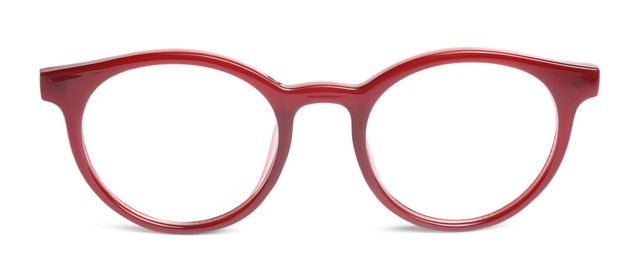 Image of Glasses with red frame isolated on white