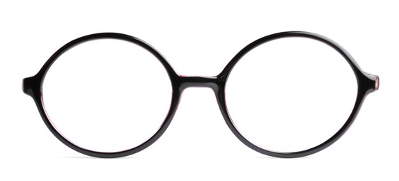 Image of Glasses with black frame isolated on white