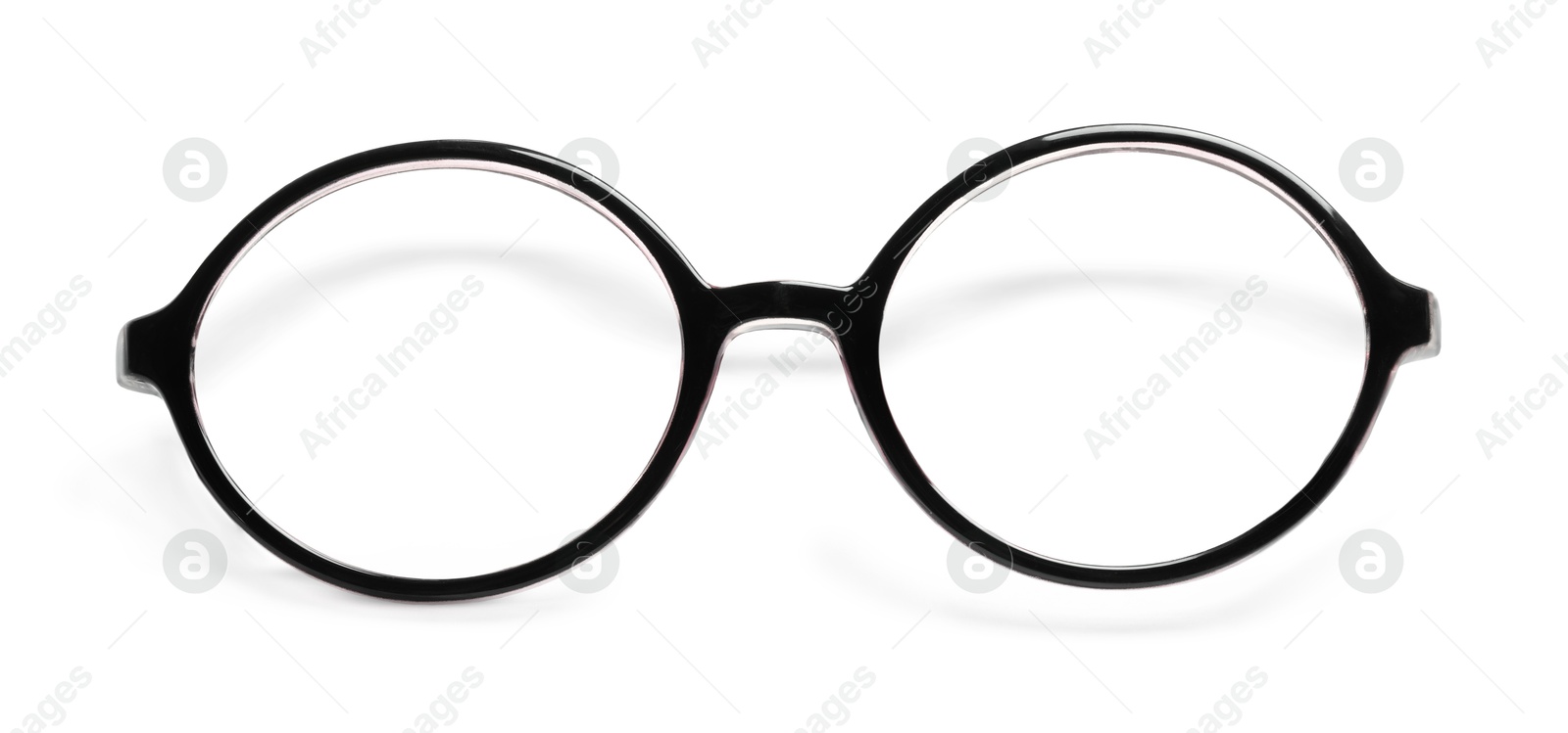 Image of Glasses with black frame isolated on white