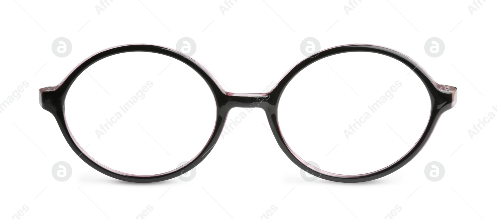 Image of Glasses with black frame isolated on white