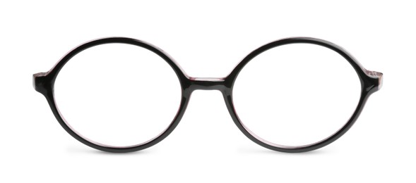 Image of Glasses with black frame isolated on white