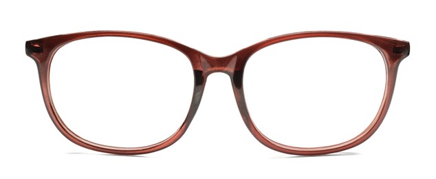 Image of Glasses with brown frame isolated on white