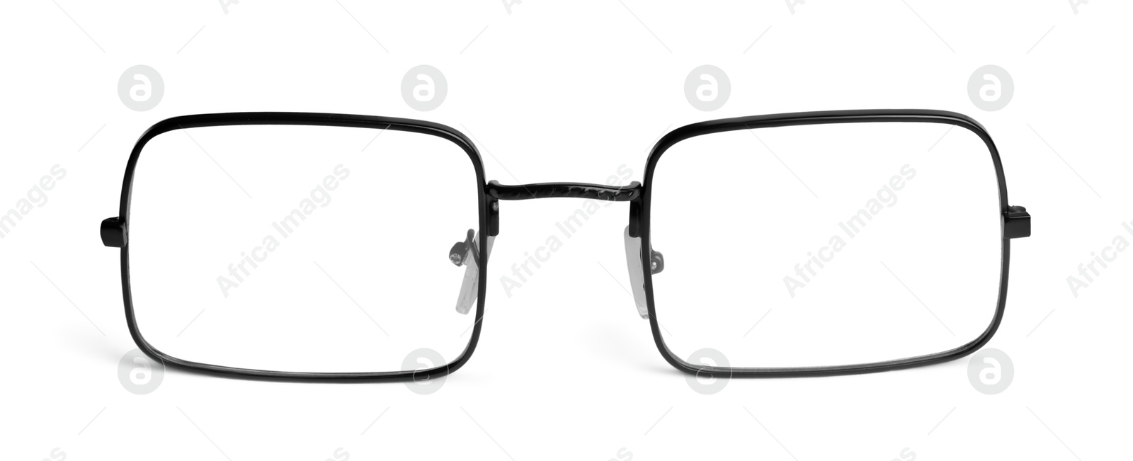 Image of Glasses with black frame isolated on white