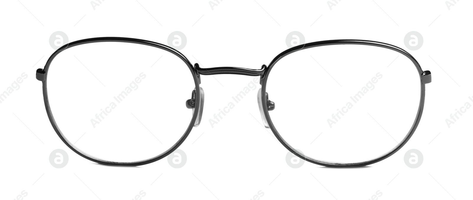 Image of Glasses with black frame isolated on white