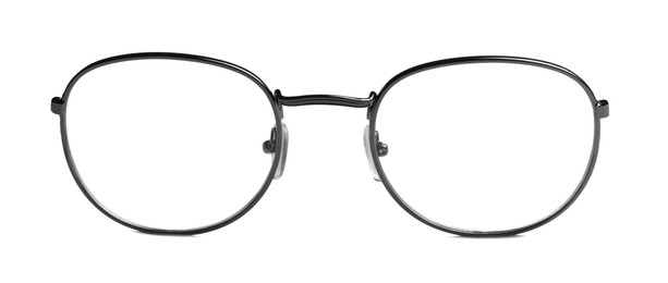 Image of Glasses with black frame isolated on white