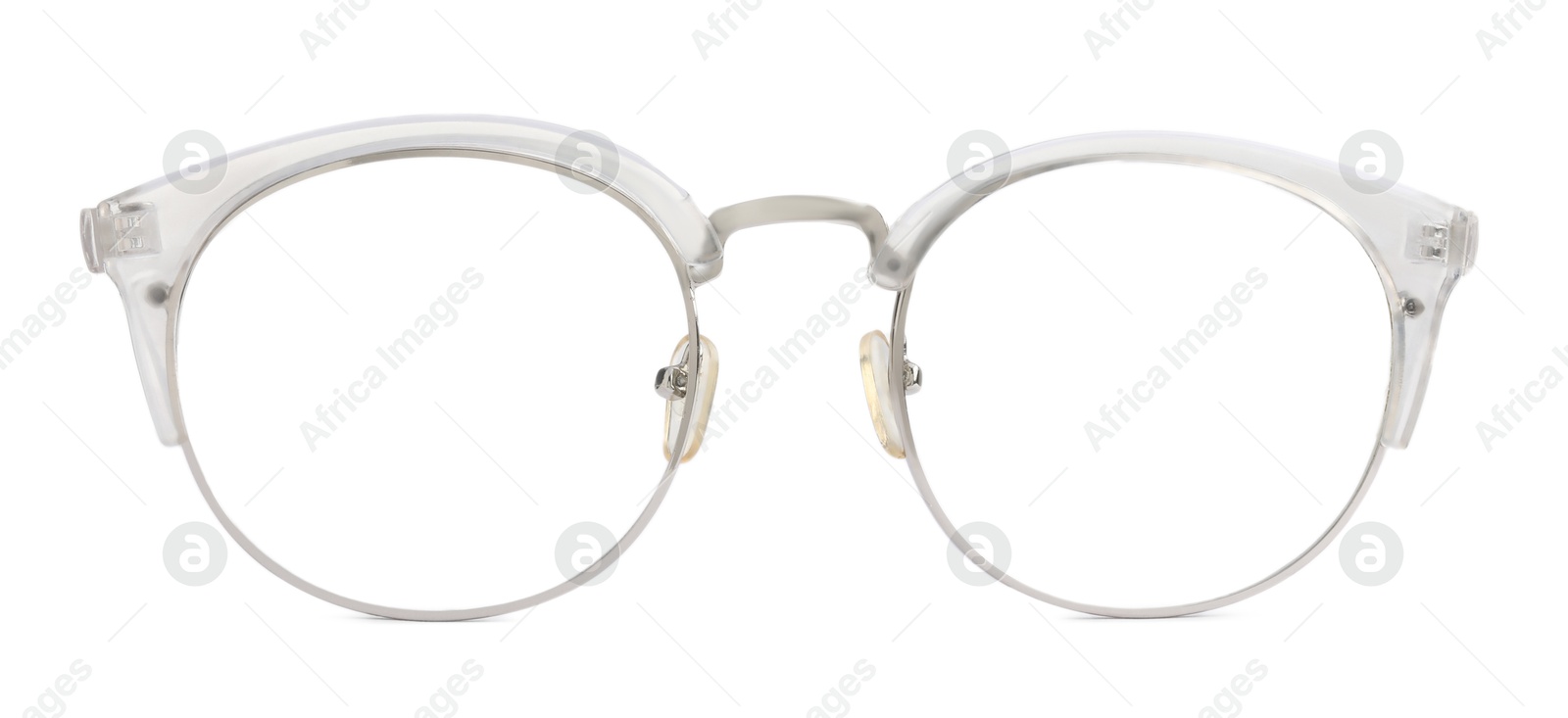 Image of Stylish glasses isolated on white. Eye wear