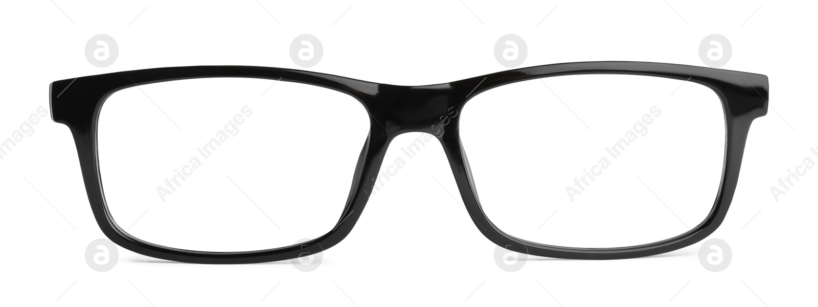 Image of Glasses with black frame isolated on white