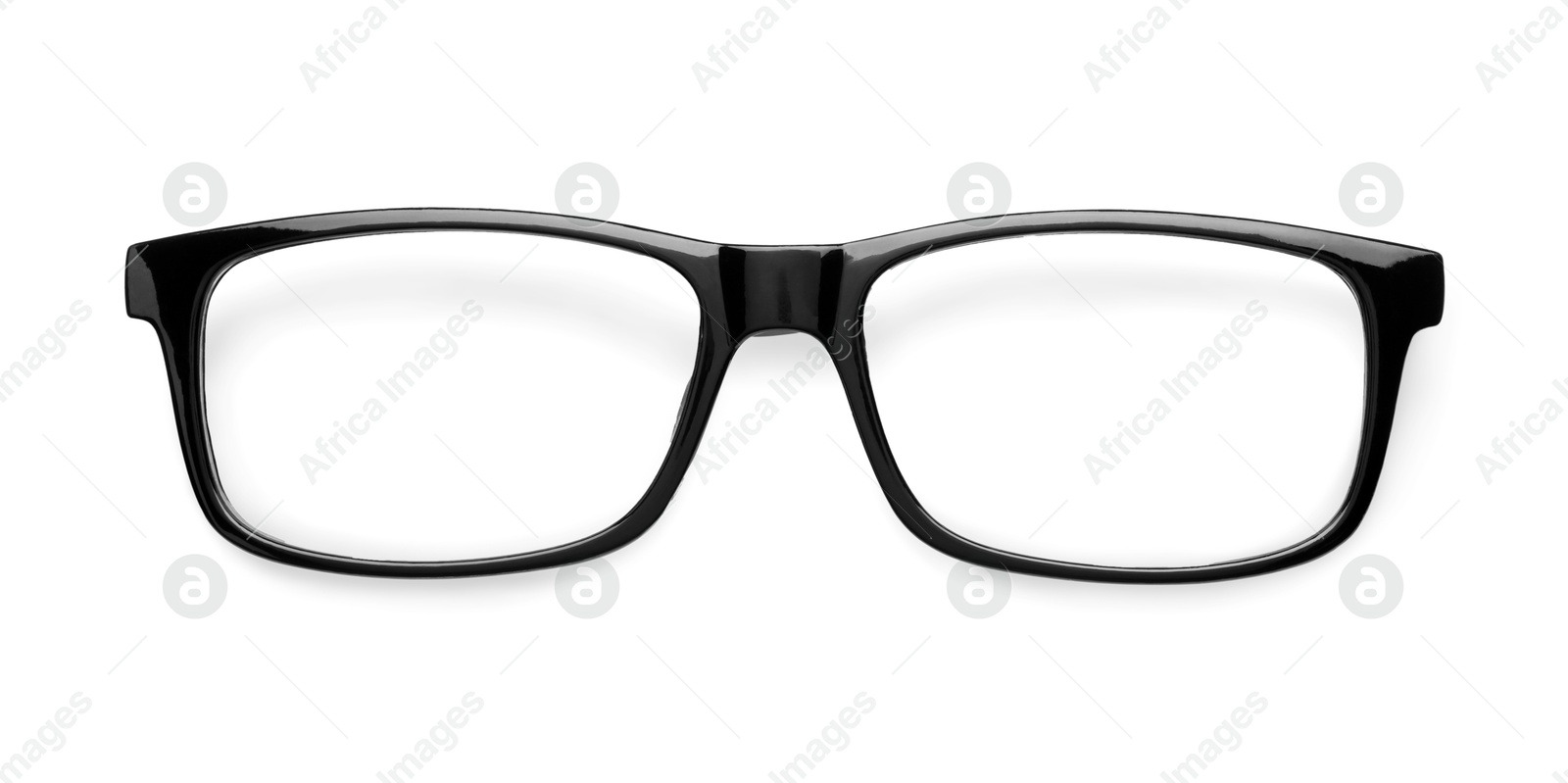 Image of Glasses with black frame isolated on white