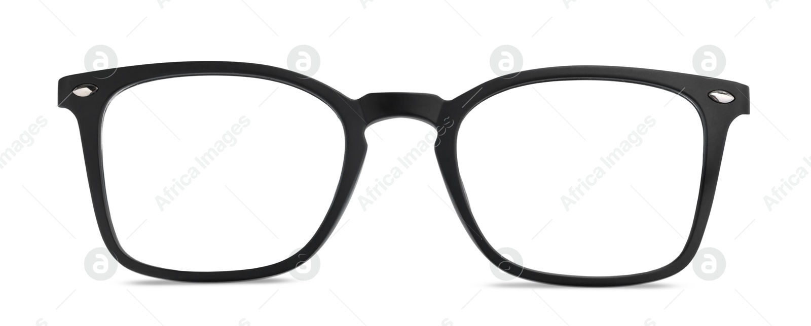 Image of Glasses with black frame isolated on white