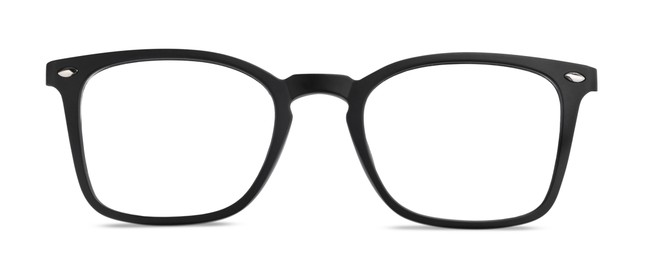 Image of Glasses with black frame isolated on white