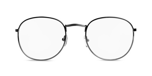 Image of Glasses with black frame isolated on white