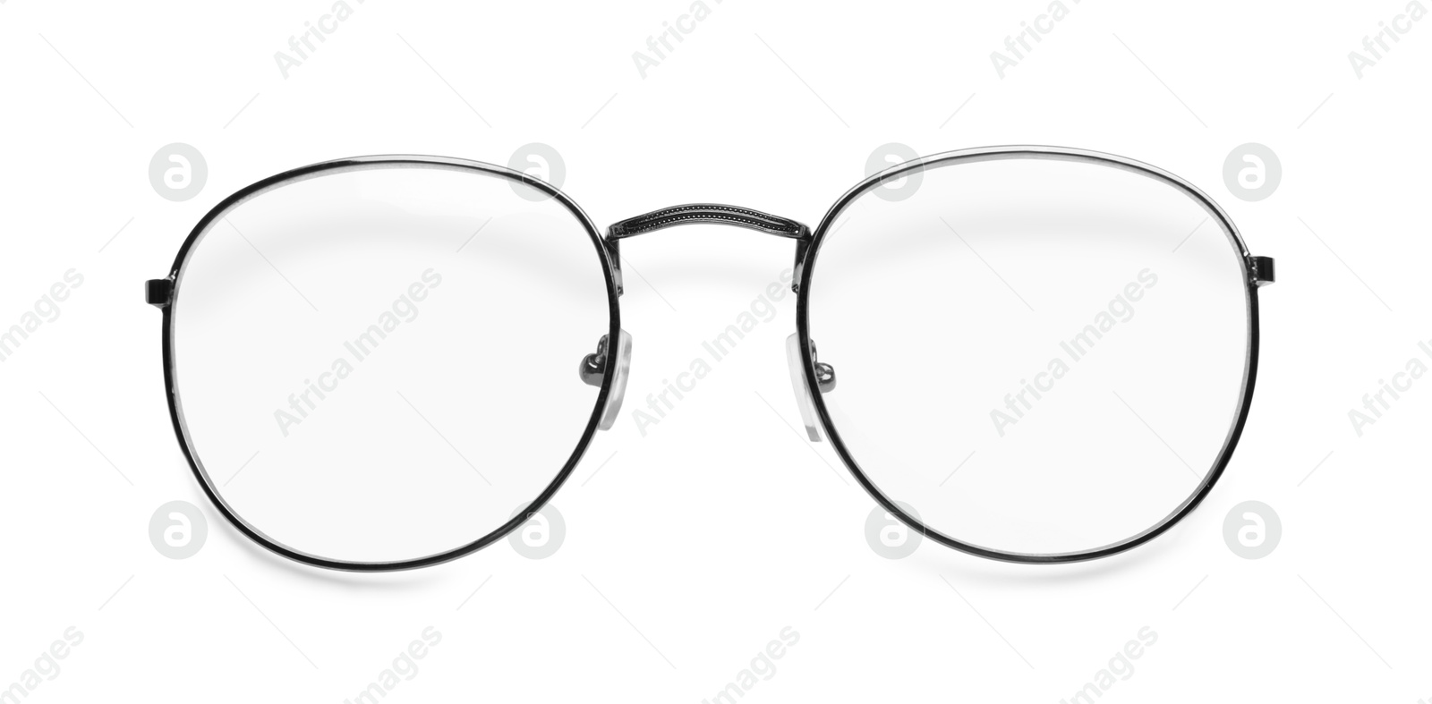 Image of Glasses with black frame isolated on white