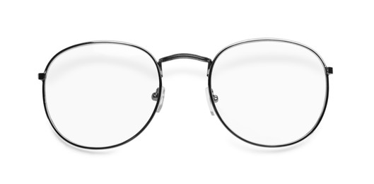 Image of Glasses with black frame isolated on white