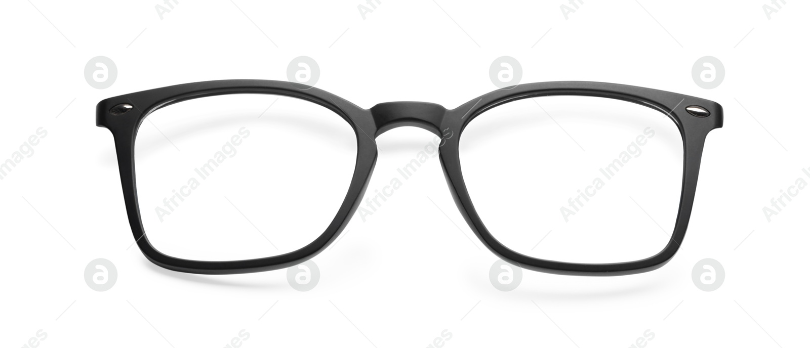 Image of Glasses with black frame isolated on white