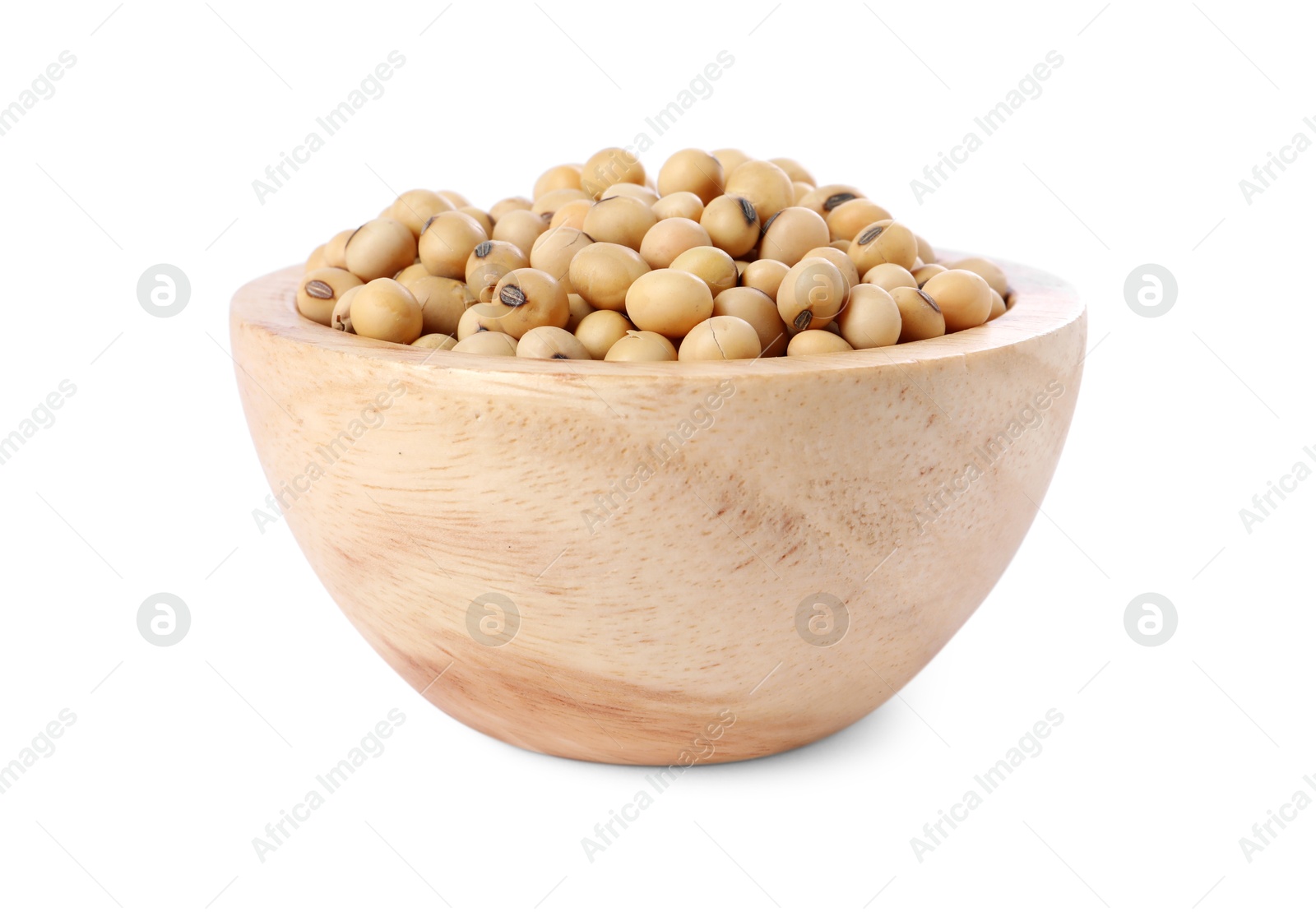 Photo of Soy beans in bowl isolated on white