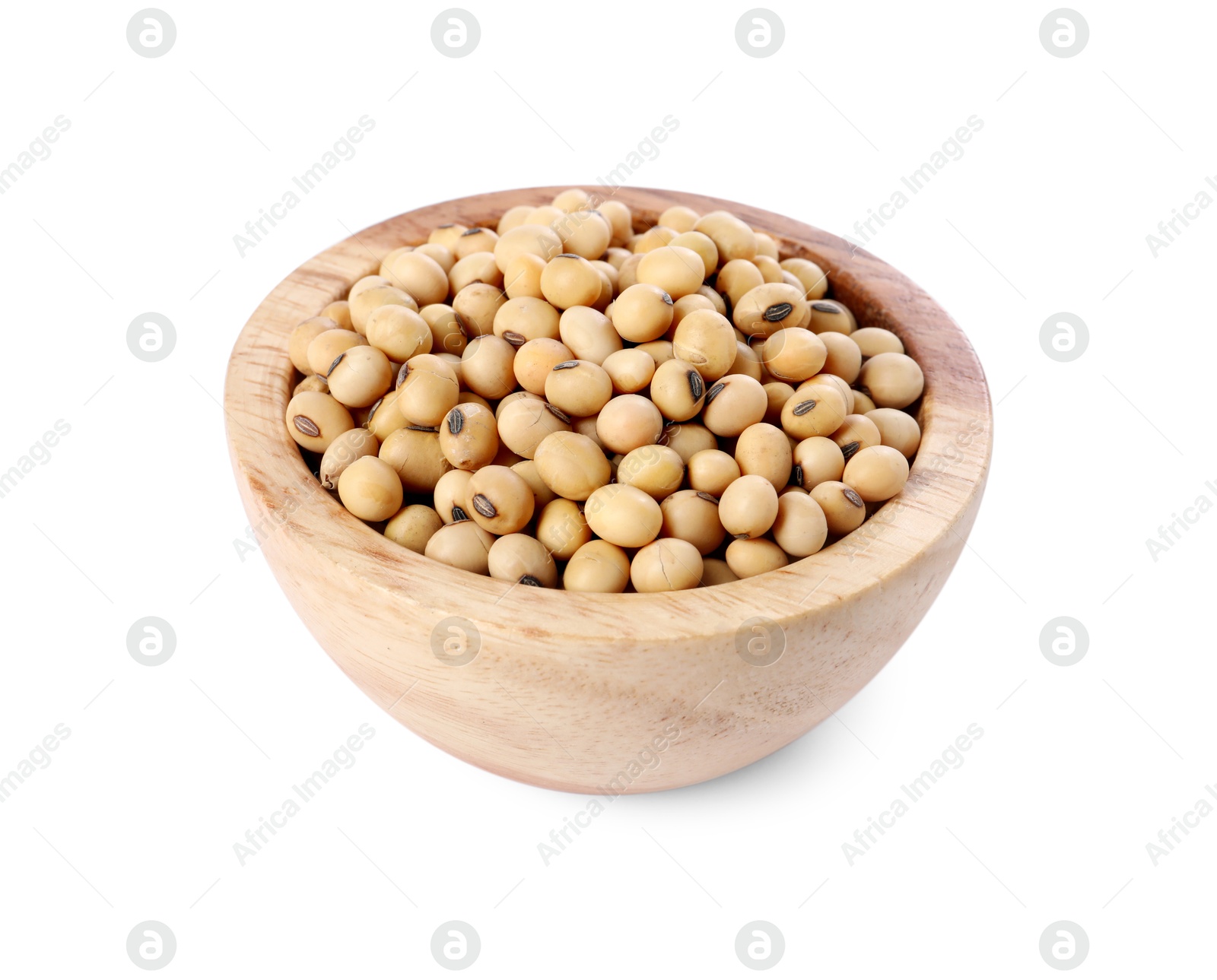 Photo of Soy beans in bowl isolated on white