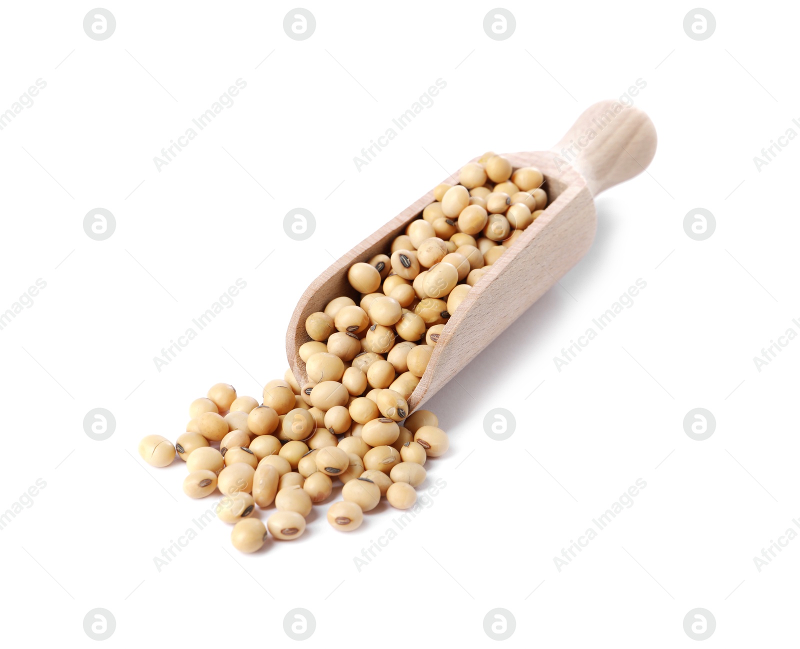 Photo of Scoop with soy beans isolated on white