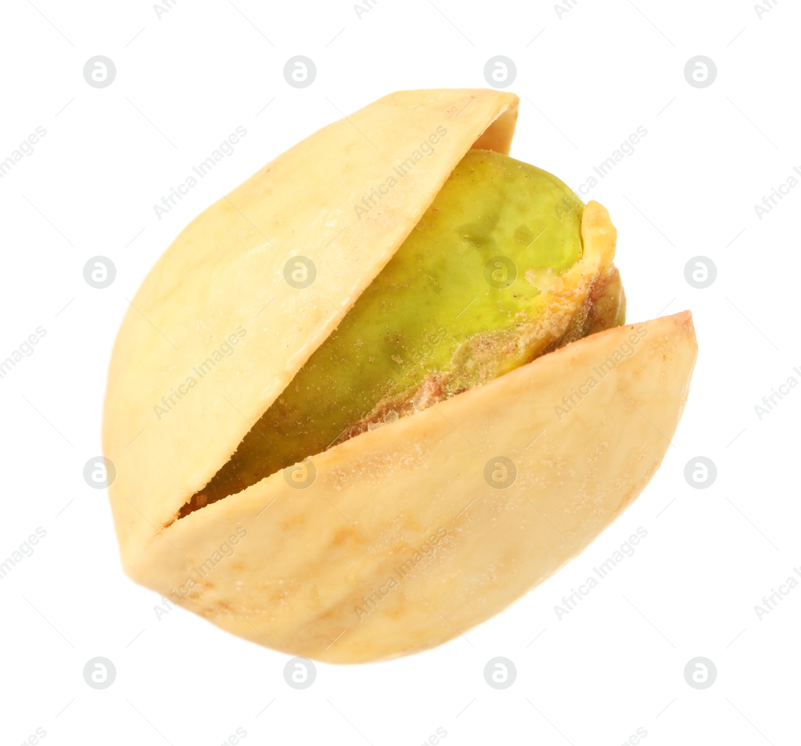 Photo of One tasty pistachio nut isolated on white