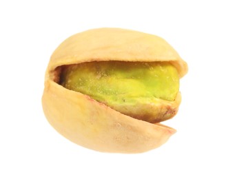 One tasty pistachio nut isolated on white