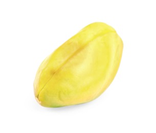 Photo of One peeled pistachio nut isolated on white