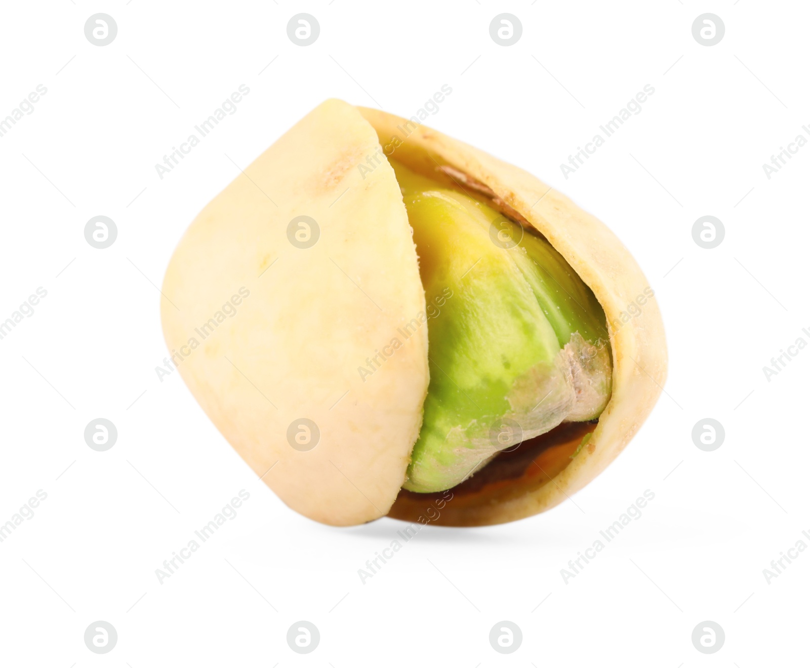 Photo of One tasty pistachio nut isolated on white