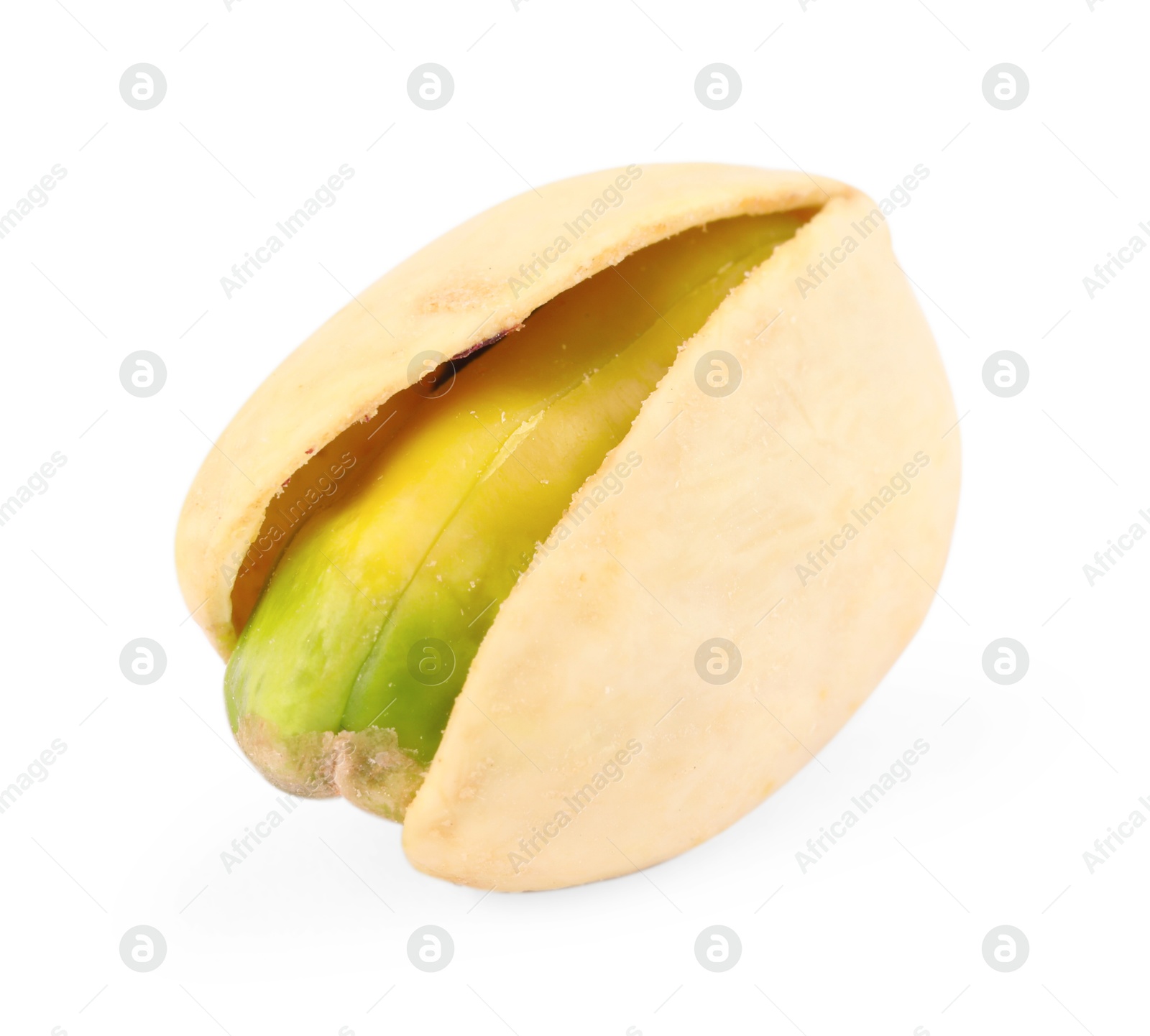 Photo of One tasty pistachio nut isolated on white